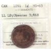 1-cent 1891 LL LD Obverse 3 ICCS MS63 Red & Brown