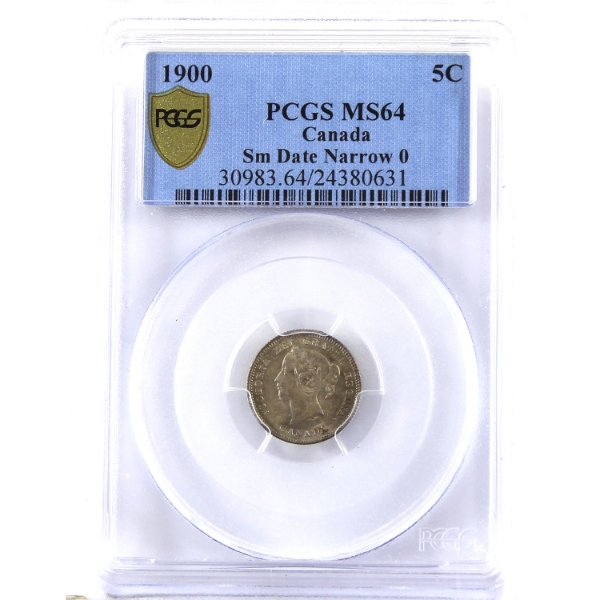 5-cent 1900 Narrow 0, Small Date PCGS MS64
