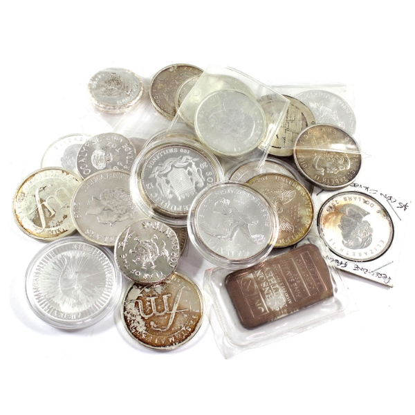 Bulk Lot of 1oz World Silver Rounds. 24pcs. (Tax Exempt)