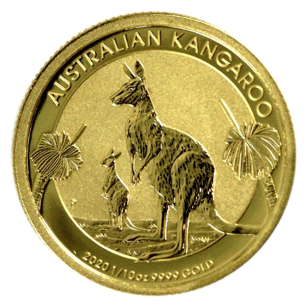 1/10oz Australia 2020 $15 Kangaroo .9999 Gold Coin (Tax Exempt)