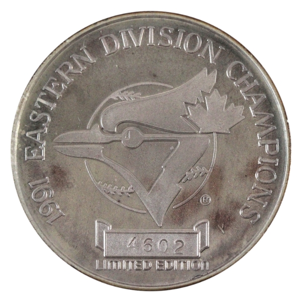 1991 Toronto Blue Jays Eastern Division Champions American League 1oz .999 Fine Silver Medal