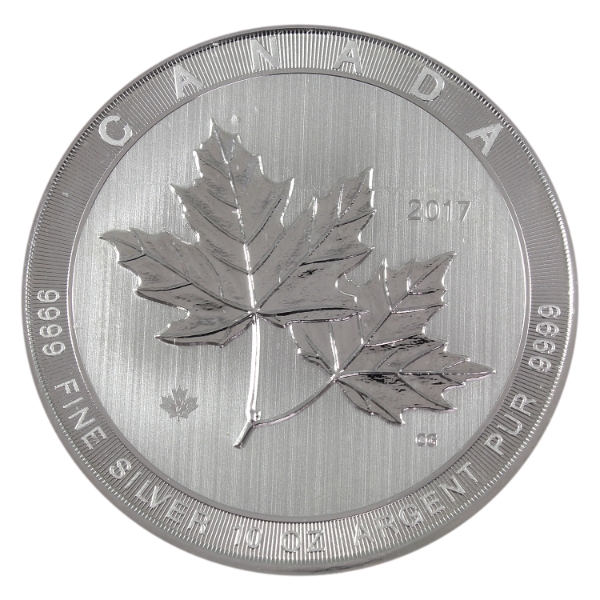 10oz 2017 $50 Magnificent Maple Leaves .9999 Fine Silver Round (Tax Exempt)