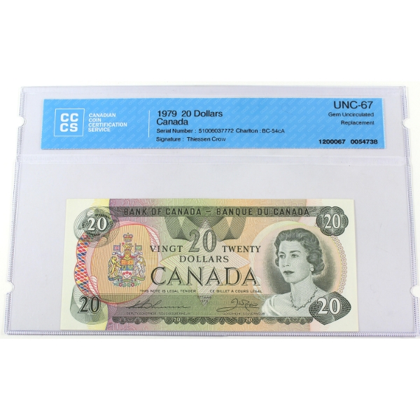 BC-54cA 1979 $20 510 Replacement CCCS GEM UNC67 Thiessen-Crow SN: 51006037772