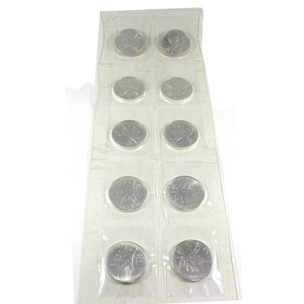 2008 $5 SML Uncut Sheet of 1oz .9999 Fine Vancouver Olympics Coins. 10pcs. (Tax Exempt)