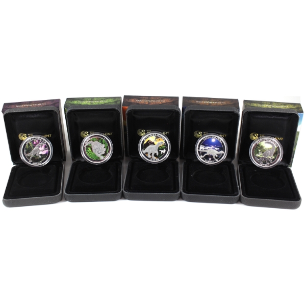 Australia Silver 2014-2015 $1 Australian Age of Dinosaurs 5-Coin Fine Silver Set (Tax Exempt)