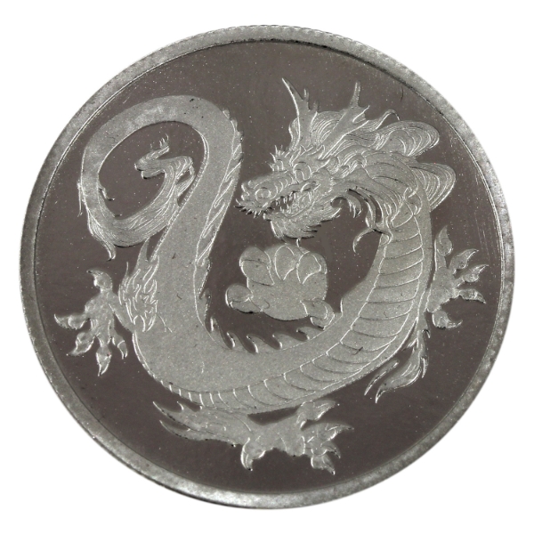 Tuvalu Rhodium 2018 $100 South Seas Dragon 1oz .999 Pure Rhodium (Tax Exempt)