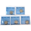 Image 1 : 5-cent 1974, 1983, 1984, 1985 & 1986 CCCS MS65. 5pcs.