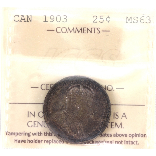 25-cent 1903 ICCS MS63