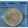 Image 1 : Silver $1 1952 Full Water Lines CCCS MS60