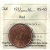 Image 1 : 1-cent 1911 ICCS MS65 Red