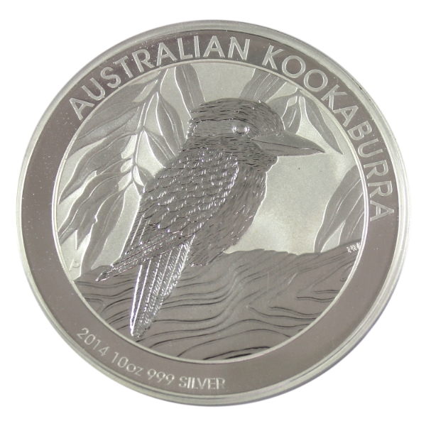 10oz Australia 2014 $10 Kookaburra .999 Fine Silver (Tax Exempt)