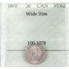 Image 1 : 5-cent 1870 Wide Rim Prestige Certified MS62
