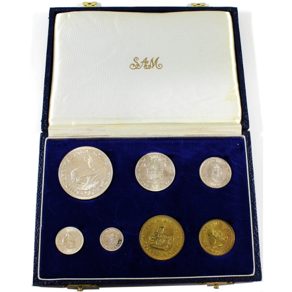 1964 South Africa 7-coin Proof Set in Original South Africa Mint Display Case