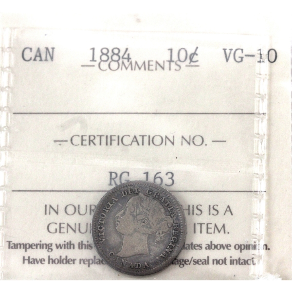 10-cent 1884 ICCS VG10