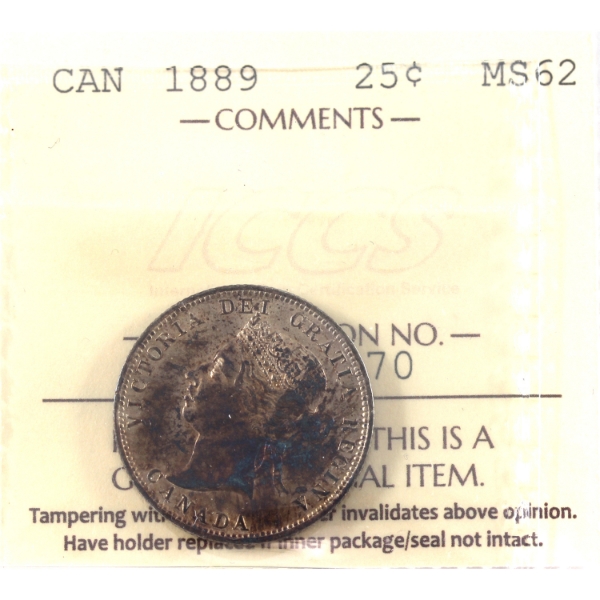 25-cent 1889 ICCS MS62