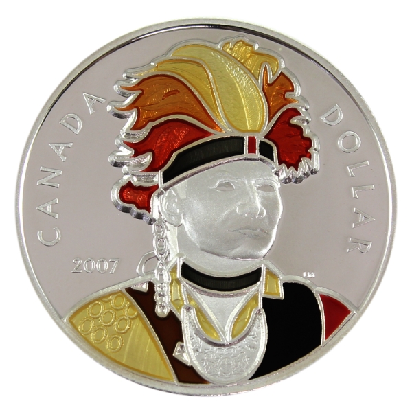 2007 Thayendanegea Colour Enamelled Proof Silver Dollar 