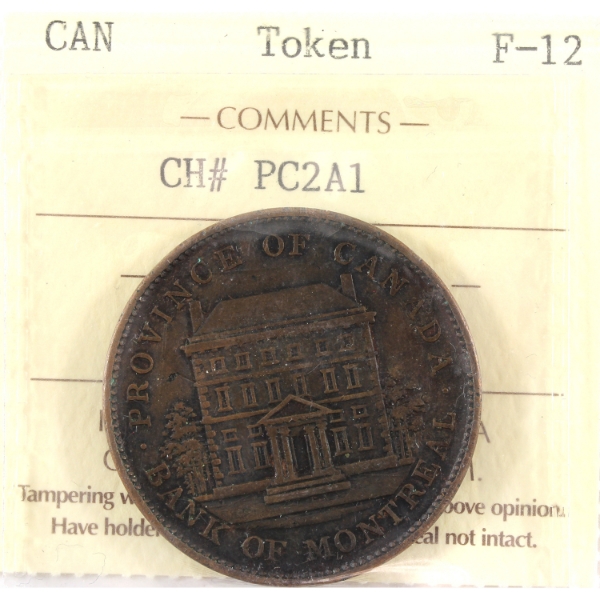 CH-PC-2A1 1837 Bank of Montreal One Penny Token ICCS F12