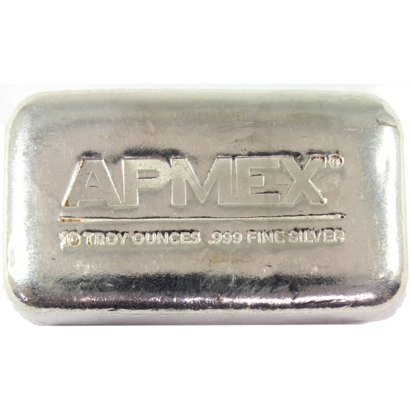 10oz APMEX .999 Fine Silver Bar (Tax Exempt)