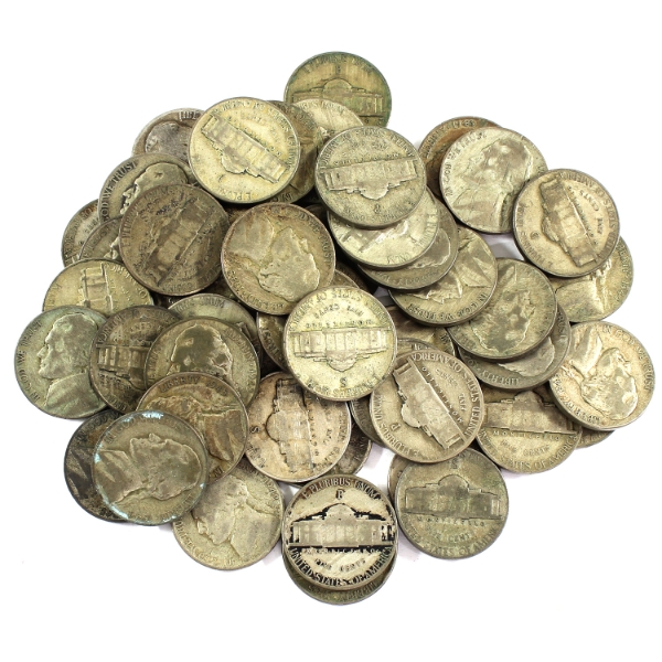 Group Lot of 48x USA Wartime Silver Nickels. 48pcs