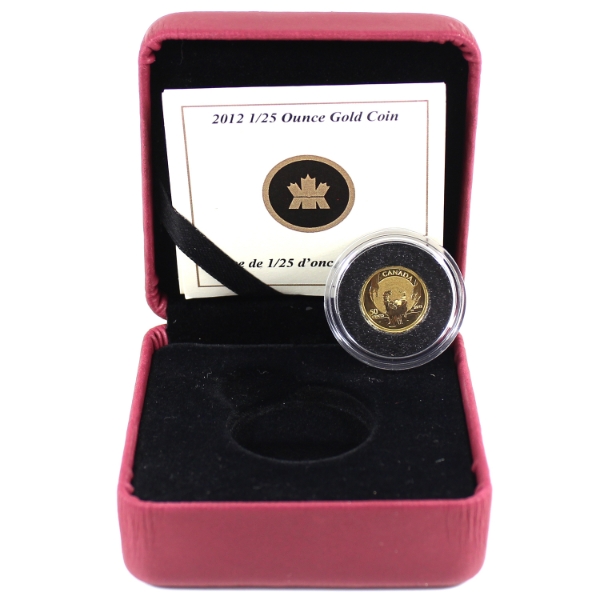 2012 50-cent Cariboo Gold Rush 1/25oz Fine Gold Coin (Tax Exempt)