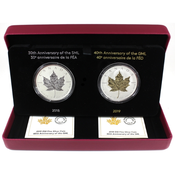 2018-2019 $50 30th Ann. of the SML & 40th Ann. of the GML Subscription 2-Coin Set (Tax Exempt)