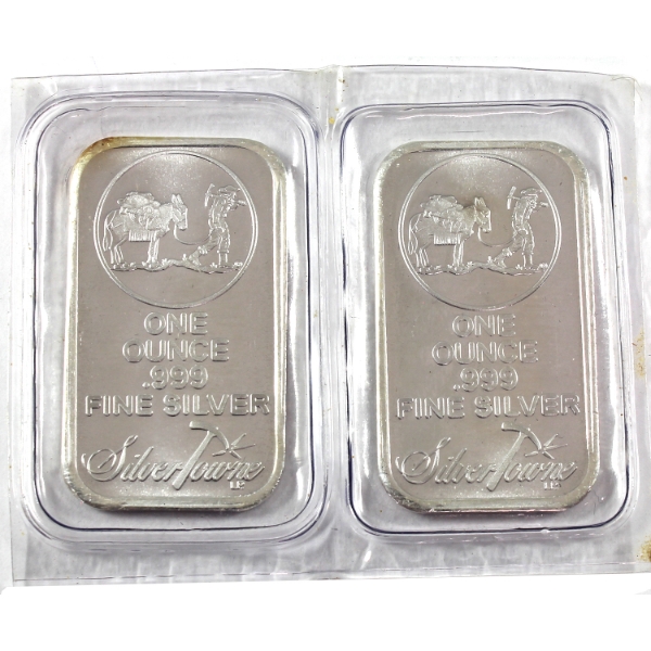 2x 1oz SilverTowne .999 Fine Silver Bars. 2pcs (Tax Exempt)