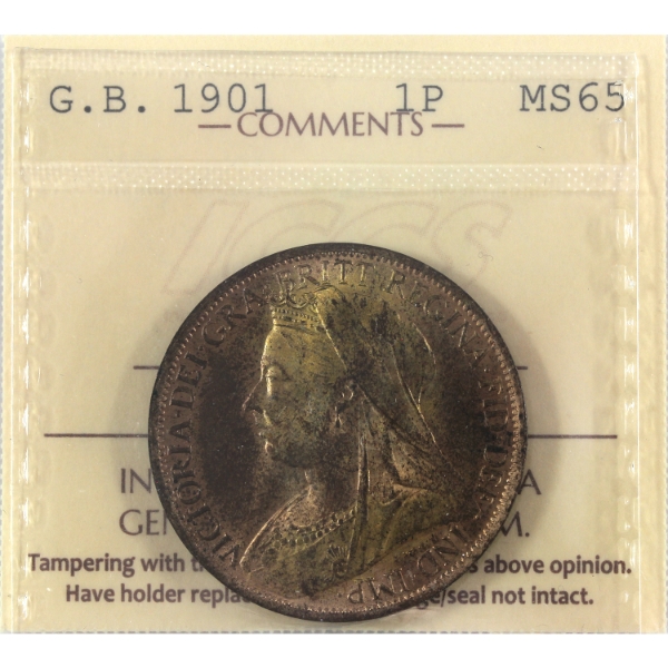 Great Britain 1901 Penny ICCS MS65