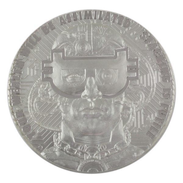 5oz Silver Shield 2018 Death of the Dollar Series- BorgCoin .999 Fine Silver Round (Tax Exempt)