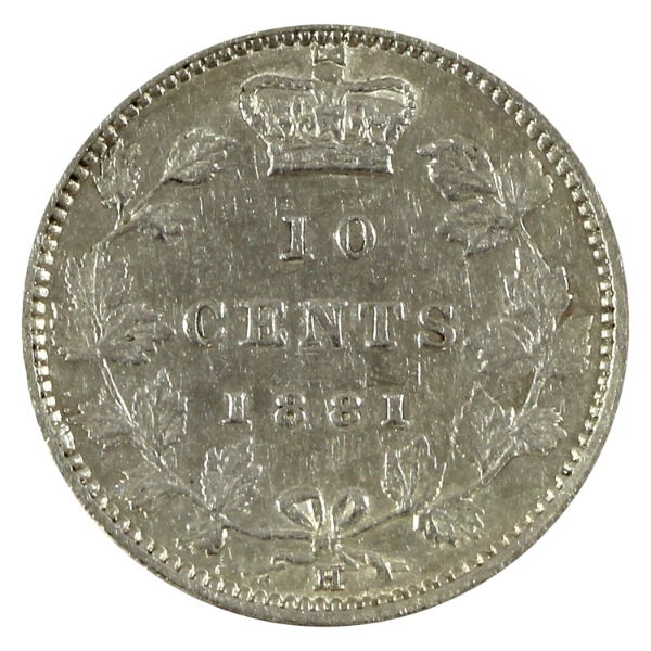10-cent 1881H Obverse 2 VF-EF