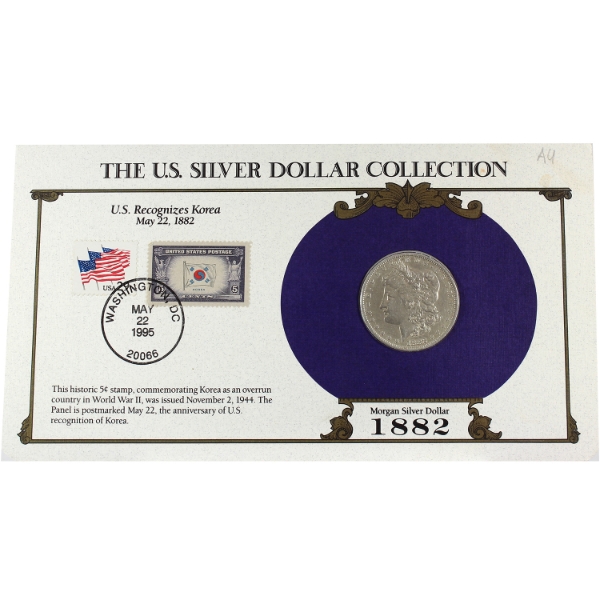 USA 1882 Morgan Silver Dollar Presented in Postal Commemorative Society Holder