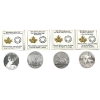 Image 1 : 2014 $20 The White-Tailed Deer 1oz .9999 Fine Silver Coin Series. 4pcs. 