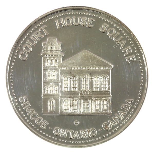Simcoe Rotary Dollar Court House Square 17.18g .999 Fine Silver 32mm Diameter (Tax Exempt)
