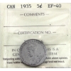Image 11 : 5-cent 1929 AU55, 1930 AU50, 1931 EF45, 1935 EF40, 1937 MS64 & 1965 PL66 Heavy Cameo ICCS. 6pcs.