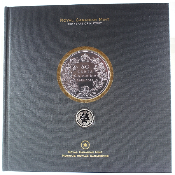 2008 100 Years of History- RCM Limited Edition Centennial Book w/ Sterling Silver 50-cent Coin