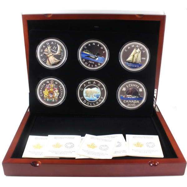 2016 Big Coin Coloured 6-coin Set in Deluxe Case (Tax Exempt)