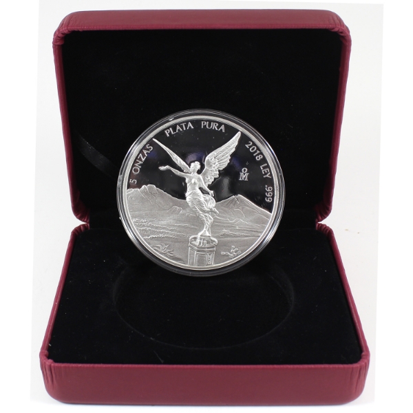 5oz Mexico 2018 Libertad .999 Fine Silver Round (Tax Exempt)