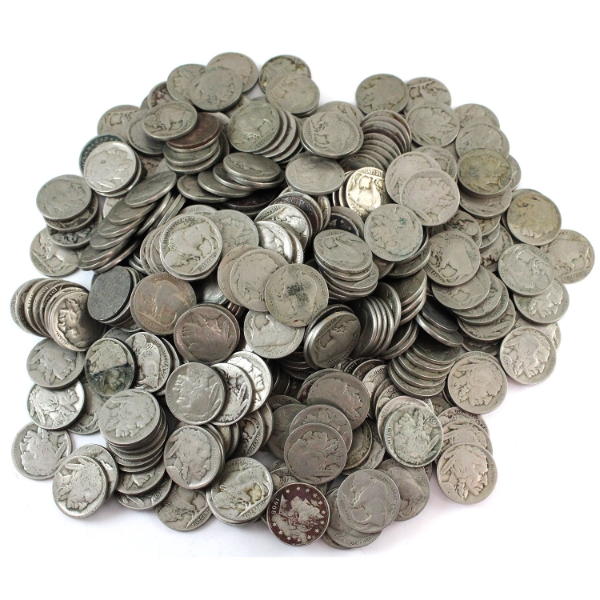 Lot of USA Buffalo Nickels. Approx 350pcs. 