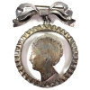 Image 1 : Netherlands Silver 2 1/2 Gulden Carved & Fashioned Into a Pin