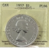 Image 1 : Silver $1 1957 ICCS PL66