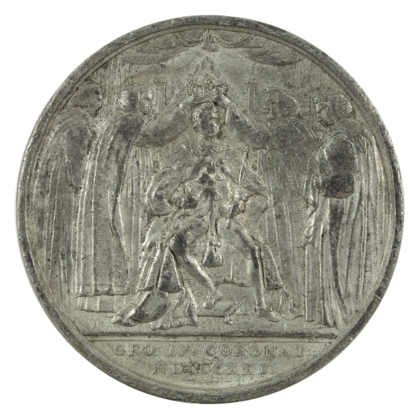 Great Britain 1821 George IV Coronation Medal (BHM# 1073) 51g-White Metal, 49mm