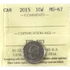 Image 1 : 10-cent 2015 ICCS MS67