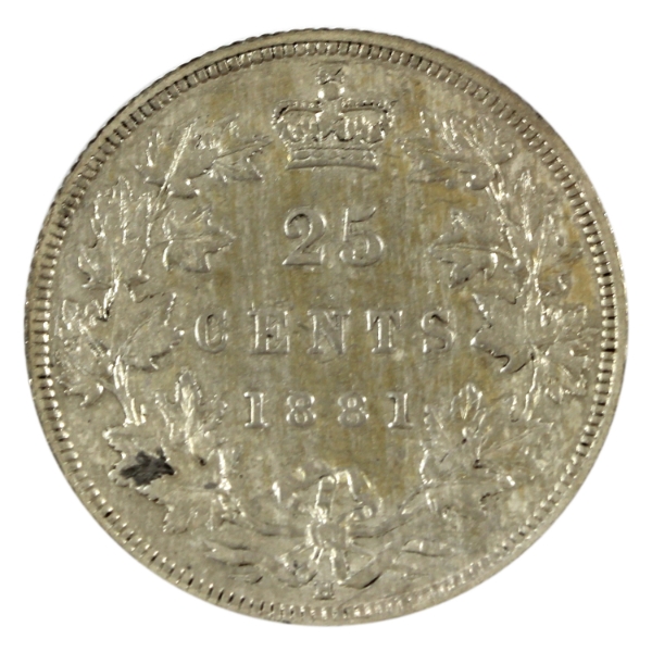 25-cent 1881H VF-EF (VF30)