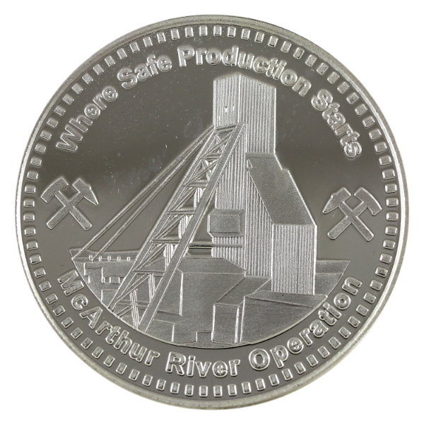 Canada 2009 Key Lake Operation Medallion Cameo  1oz .999 Fine Silver, 38mm (Tax Exempt)