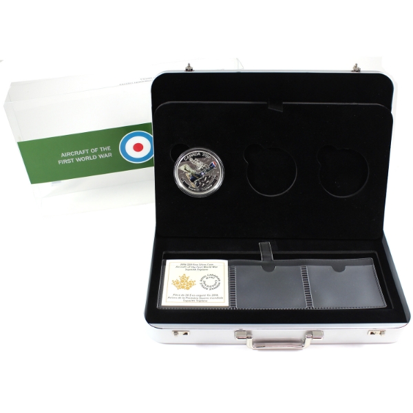 2016 $20 Aircraft of WWI- Sopwith Triplane 1oz .999 Fine Siver Coin in Deluxe Case (Tax Exempt)