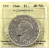Image 1 : Silver $1 1946 ICCS AU50 (cleaned)