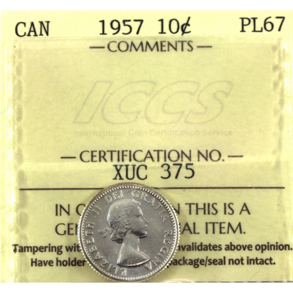 10-cent 1957 ICCS PL67 