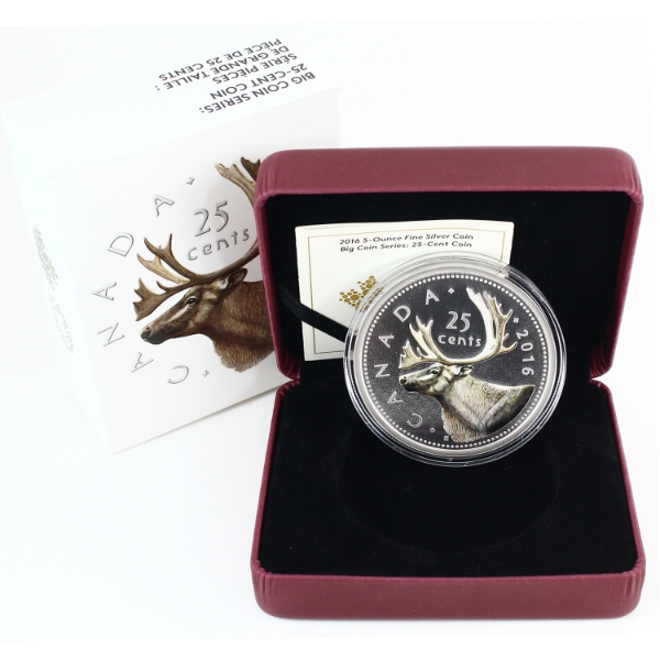 2016 25-cent Big Coin Series 5oz .9999 Fine Silver Coin (Tax Exempt)