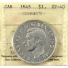 Image 1 : Silver $1 1945 ICCS EF40