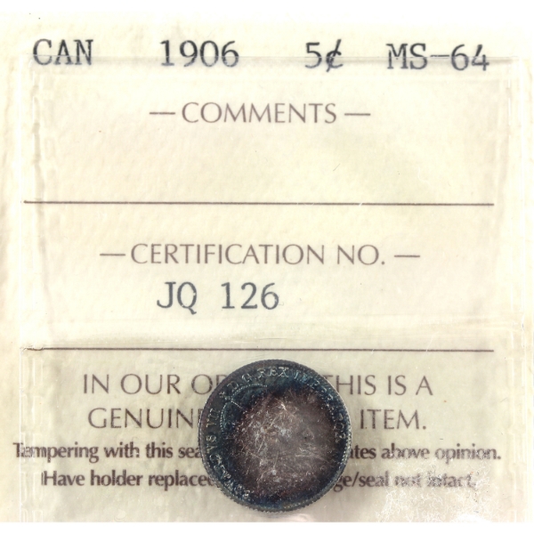 5-cent 1906 ICCS MS64