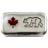 Image 1 : 3oz Rocky Shore Silver Co. Bear w/ Enameled Red Maple Leaf .999 Fine Silver (Tax Exempt)